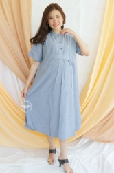 MAMA HAMIL Grace Dress Baju Hamil Menyusui Kancing Polos Stylish Trendy Anggun Kalem   DRO 1011 13  large
